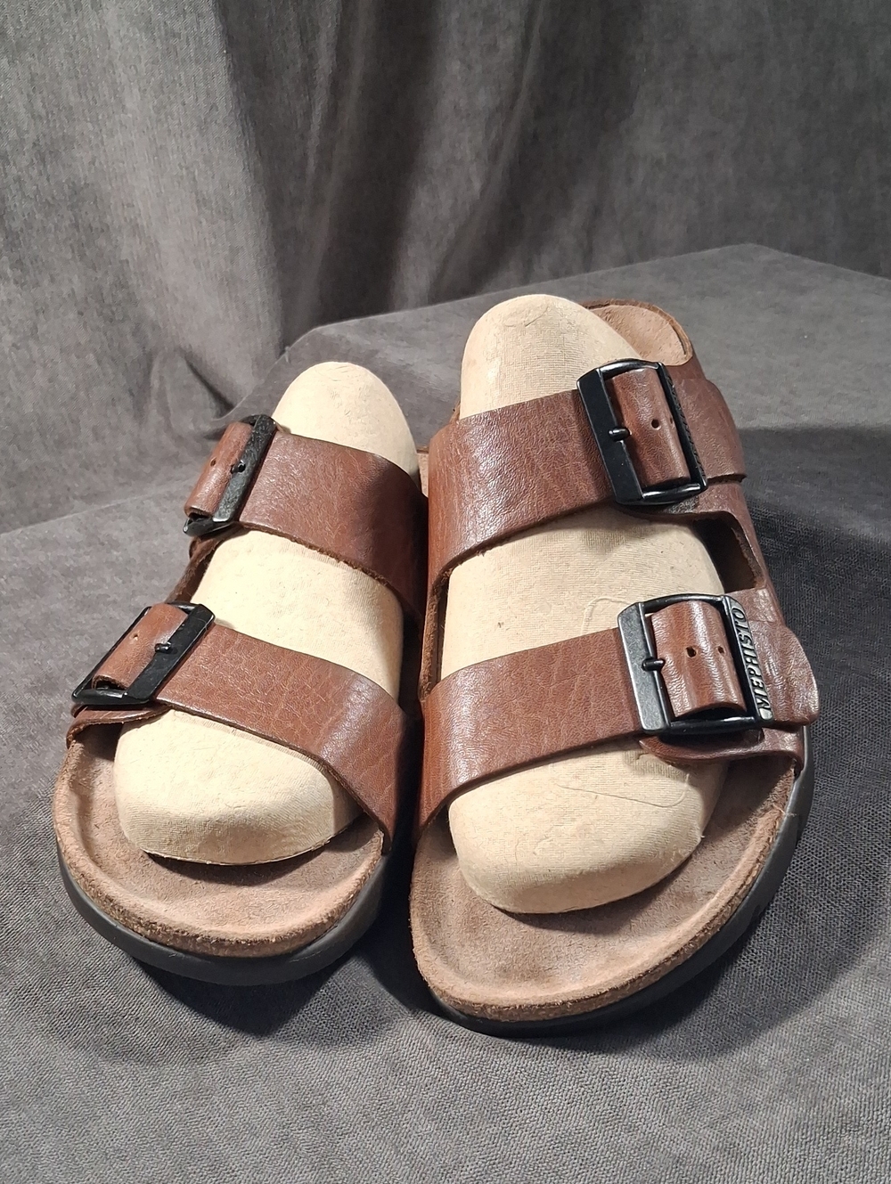Mephisto Classic Tan Zonder Double Strap Buckle Slip On Sandals VG+ EU 39 US 9